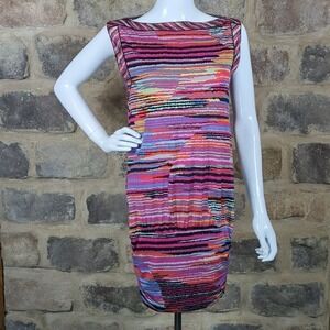 BCBGMAXAZRIA‎ Womens Geometric Print Sleeveless Sheath Dress XS